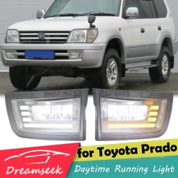 LED DRL for Toyota Land Cruiser Prado J90 LC90 1996-2002 Car Daytime Running Light Fog Lamp Turn Signal Daylight Driving Blinker