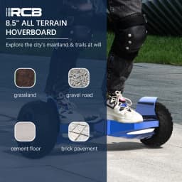 RCB Hoverboard 8.5 Inch 2 Wheel Self Balancing Scooter All Terrain with APP Control Bluetooth Speaker LED Lights Gift for Kids and Adults