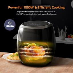 8L Family Rapid Digital Air Fryer Energy-Saving Air Fryer Oven Touch Screen 8 Cooking Functions Timer Temperature Control 1800W