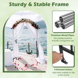 GOFLAME Modern Garden Arbor Garden Trellis Pergola w/Multiple Side Crossbars