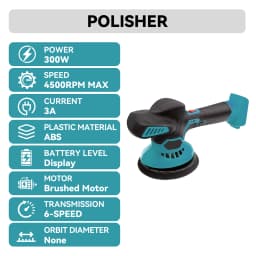 Cordless Polisher 6 Gears Rechargeable Car Polishing Machine Electric Rotary Tool For Makita 18v +2 Battery 5000RPM & 150mm