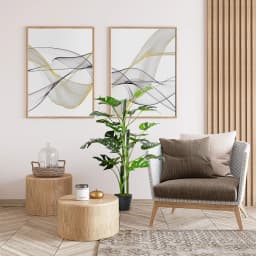 Outsunny 100cm/3.3FT Artificial Monstera Tree Fake Plant in Pot Indoor Outdoor