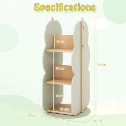 GOFLAME Kid’s Rotating Bookshelf 360° Display Corner Book Shelf-Green