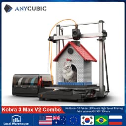 ANYCUBIC Kobra 3 Max V2 Combo 3D Printer Up to 600mm/s Maximum Print Speed Massive Build Volume 500*420*420mm Smart APP Control