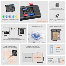 Wireless AlgoLaser DIY KIT MK2 Expand Large Area 400*850mm High Speed Laser Engraver Wood Cutting Machine with 10W Laser Module