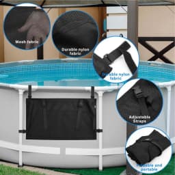 Aboveground Pool Bag Large Opening Container Toy Storage Net Bag Bathroom Toiletries Pouch Over Ground Pool Accessories For Most