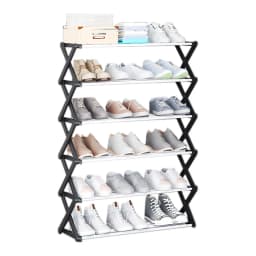Voltsify Black Foldable Multi-Tier Metal Shoe Rack for Closet Entrayway Living Room
