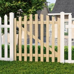 Outdoor Wooden Garden Gate Fence Spruce Wood Door with 8-inch Stainless Steel Bolt