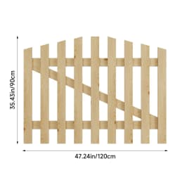 Outdoor Wooden Garden Gate Fence Spruce Wood Door with 8-inch Stainless Steel Bolt