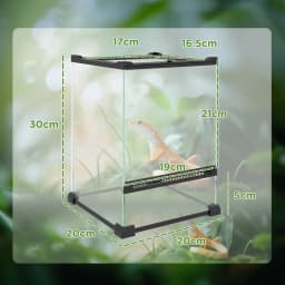 PawHut Glass Reptile Terrarium, 12L Vivarium for Lizards, Frogs, Snakes, Turtles, Tortoises, with Ventilation