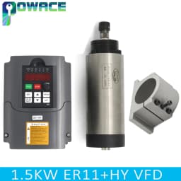 【EU】1.5KW ER11 CNC Air Cooled Cooling Spindle Motor Woodworking Router Engraving Milling With HY Inverter VFD Kit
