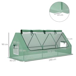 Small Polytunnel with Mesh Windows Portable Mini Green House