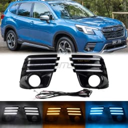 LED DRL Daytime Running Light For Subaru Forester SK 2022 2023 2024 Fog Lamp W/ Dynamic Sequential Turn Signal 3 Color Headlight