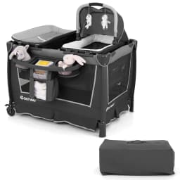 DORTALA 5-in-1 Toddlers Portable Travel Cot Baby Playard Convertible Playpen