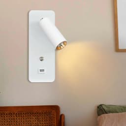 Minimalist Wall Lamp, Reading Light Bedside 3000K Warm White Light USB Interface