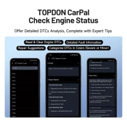 TOPDON CarPal OBD2 Code Reader Scanner Car Health Check Smog Check Battery Test Full System Scan 6 Reset Services OBD2 Scanner