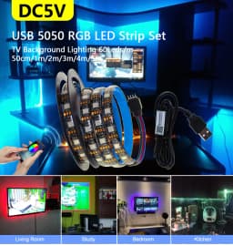 1-5M 5V SMD 5050 USB RGB LED Strip Light With Remote Controller Not Waterproof Led Light USB Tape TV Backlight