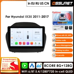 Car Intelligent Systems Carplay 4G DSP 2din Android Car Radio Multimedia Video Player GPS for Hyundai Tucson 2 LM IX35 2009-2015
