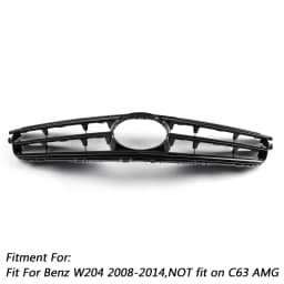 Artudatech Front Bumper Grille Fit for Benz C Class W204 W/LED Emblem C300/C350 2008 2009 2010 2011 2012 2013 2014 Blk