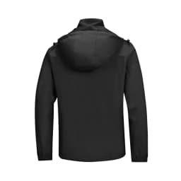 Black Waterproof Softshell Jacket with Hood for Men