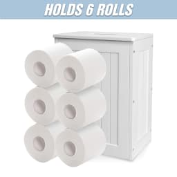 White Compact Shaker Wooden Bathroom Storage Unit, Undersink Toilet Roll Paper Cabinet, Weatherproof Engineered Wood Multi-Purpose Cleaning Tidy Box 14×27×35cm