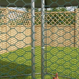 PawHut Walk in Chicken Run Chicken Coop with Cover, for 10-15 Chickens, Hens, Rabbits, Ducks, 4 x 3.5 x 2.6m - Silver Tone