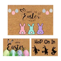 Easter Bunny Non-Slip Door Mat Living Room Front Door Entrance Doormat Bedroom Bedside Foot Mat Bath Balcony Hallway Rug