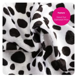 Ladies Dalmatian Print Collared Cape & Black/White Wig - Evil Dog Lady World Book Day & Book Week Fancy Dress Accessory