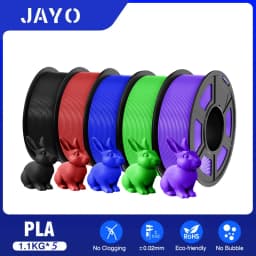 JAYO PLA Filaments 5 Rolls/ 3D Printer Filament 1.75mm FDM 3D Printer Materials Neatly Wound High Toughness for FDM 3D Printer