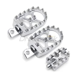 Motorcycle Wide Pedal Foot Pegs + Shifter Peg Toe for Harley Touring FLHR FLTR Softail Dyna Sportster Black / Chrome Aluminum