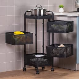 【Lifeideas】Multi-functional Storage Rack Vegetable Basket Removable Rotating Kitchen Shelving Shelf Trolley Furniture Home