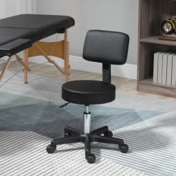 HOMCOM Adjustable Swivel Salon Chair Padded Seat Back 5 Wheels