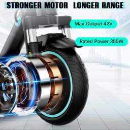 RCB R17 Electric Scooter Adult, APP-Control, 350W Motor, 25km/h Max Speed, 30km Range, 8.5" Solid Tire, 120kg Load, Dual Braking