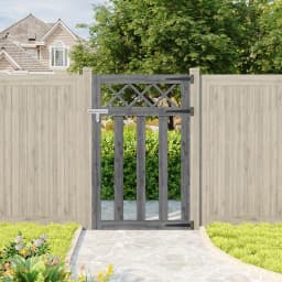 Outdoor Cross Top Wooden Garden Gate Pedestrian Fence Yard Door