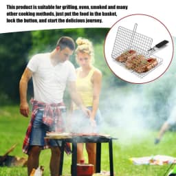 Stainless Steel BBQ Mesh Non Stick Grilling Basket Grill Mesh Mat Meat Vegetable Steak Picnic Party Barbecue Tool 