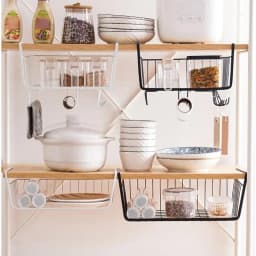 Under Shelf Basket Kitchen Closet Organizer Basket Under Cabinet Shelf Organizer For Pantry Counter Laundry Room