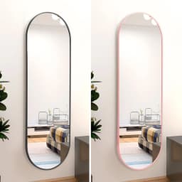 【Lifeideas】Modern Oval Metal Full Length Wall Mirror Gold/Black