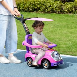 AIYAPLAY 3 in 1 Ride on Push Car, Cartoon Robot Foot to Floor Slider