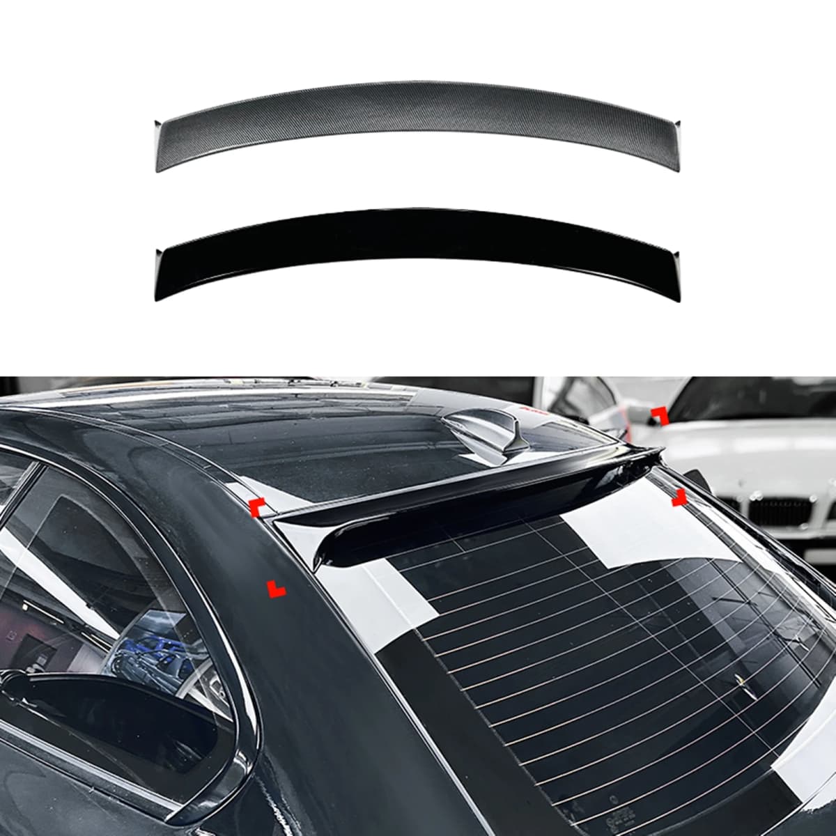 Rear Trunk Lid Roof Spoiler Wing For BMW 1 Series E82 Coupe 120i 128i 135i M1 2008-2013 Carbon Fiber Look/Gloss Black Upper Lip