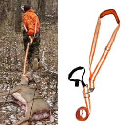 Nylon Reflective Deer Drag Harness Strap Adjustable Hunting Deer Belt With Handle Carabiner Shoulder Pad Multipurpose 