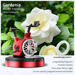 Car Air Freshener Solar Cycling Shape Motor Cycle Rotating Freshener Automotive Interior Ornament with Aromatherapy Tablet