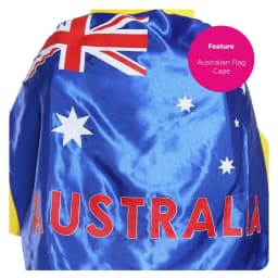 Australian Kangaroo Costume - Kangaroo Suit with Attached Australian Flag Cape - Perfect for Australia Day & Sporting Events