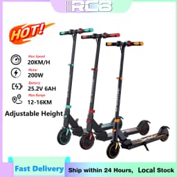 RCB Electric Scooter for Children Aged 8-12-16 Years, Only 7.55KG Foldable Electric Scooters, Two Types of Braking, Max 16 Km
