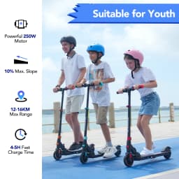 RCB Electric Scooter for Children Aged 8-12-16 Years, Only 7.55KG Foldable Electric Scooters, Two Types of Braking, Max 16 Km