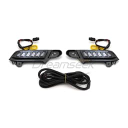 LED DRL Day Running Light Headlamp Accessories For Toyota Tacoma 2016 2017 2018 2019 2020 2021 2022 2023 Fog Lamp W/ Turn Signal