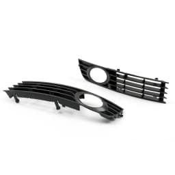 Artudatech Pair Front Bumper Lower Fog Light Fog Lamp Grilles Grill For Audi A4 B6 02-05
