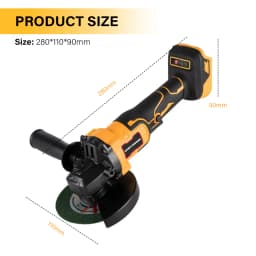 21V Cordless Brushless Angle Grinder 125mm Cutting Tool Set 2 Battery & Charger