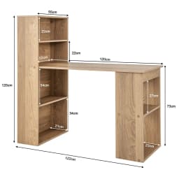 GOFLAME Computer Desk Wooden PC Laptop Table Writing Workstation 6-Tier Storage Shelves