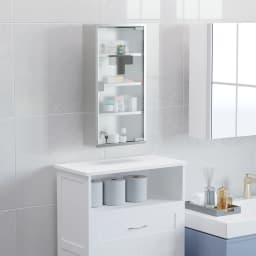 HOMCOM Medicine Cabinet Houseware Stainless Steel Medicine Cabinet Glass Door