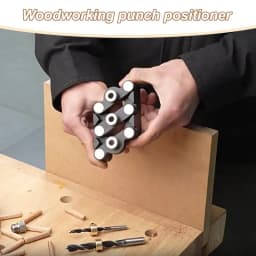 Wood Dowel Hole Drill Guide Multipurpose Self-Centering Dowel Jig Kit Precise Hole Punch Locator Portable Woodwork Tool For